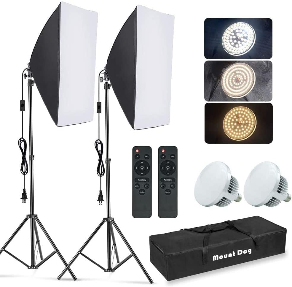 Photography Lighting Kit - 사진 촬영용 소프트박스 조명 키트, 2팩