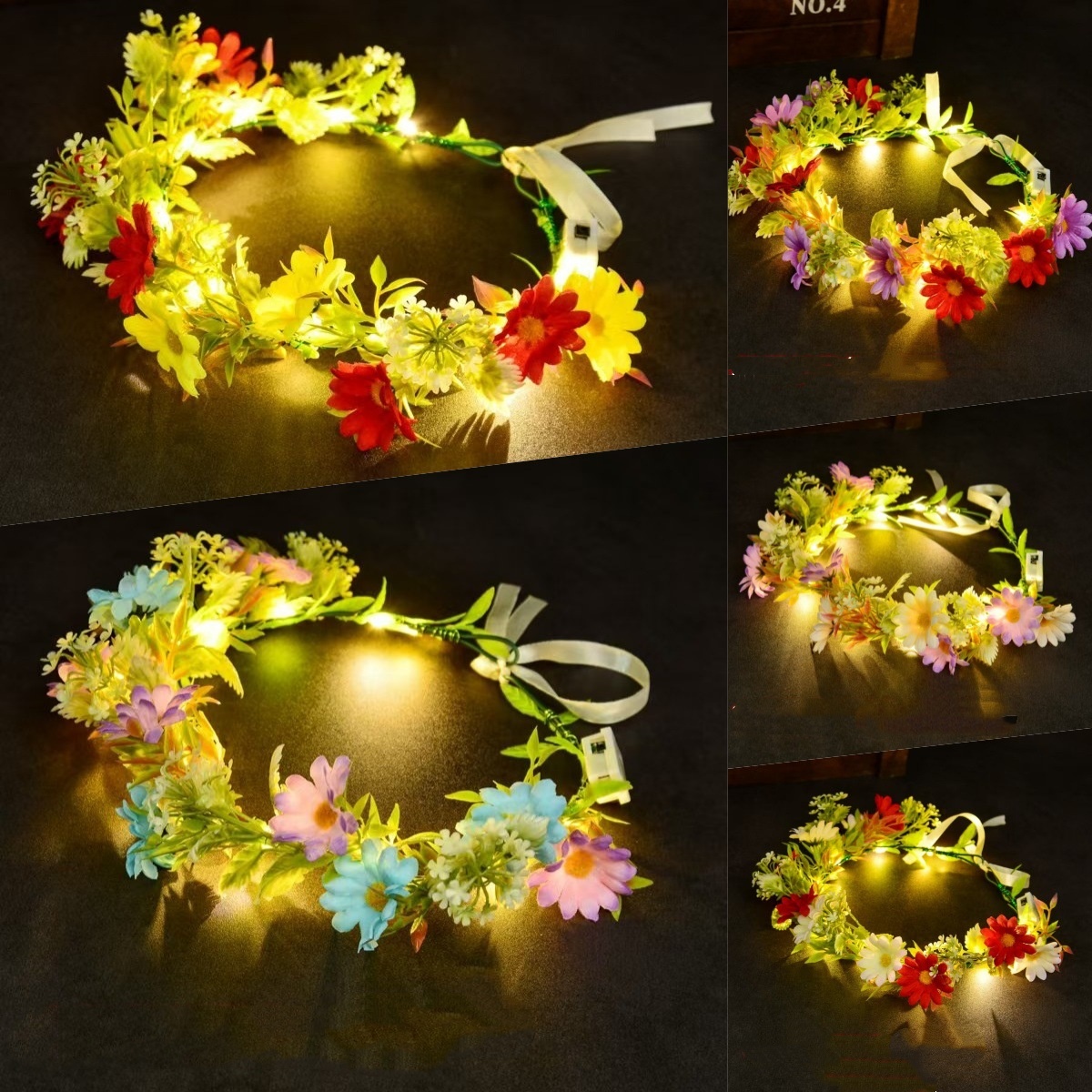 Photography Lighting Equipment - LED 조명 꽃 화관 머리띠 발광