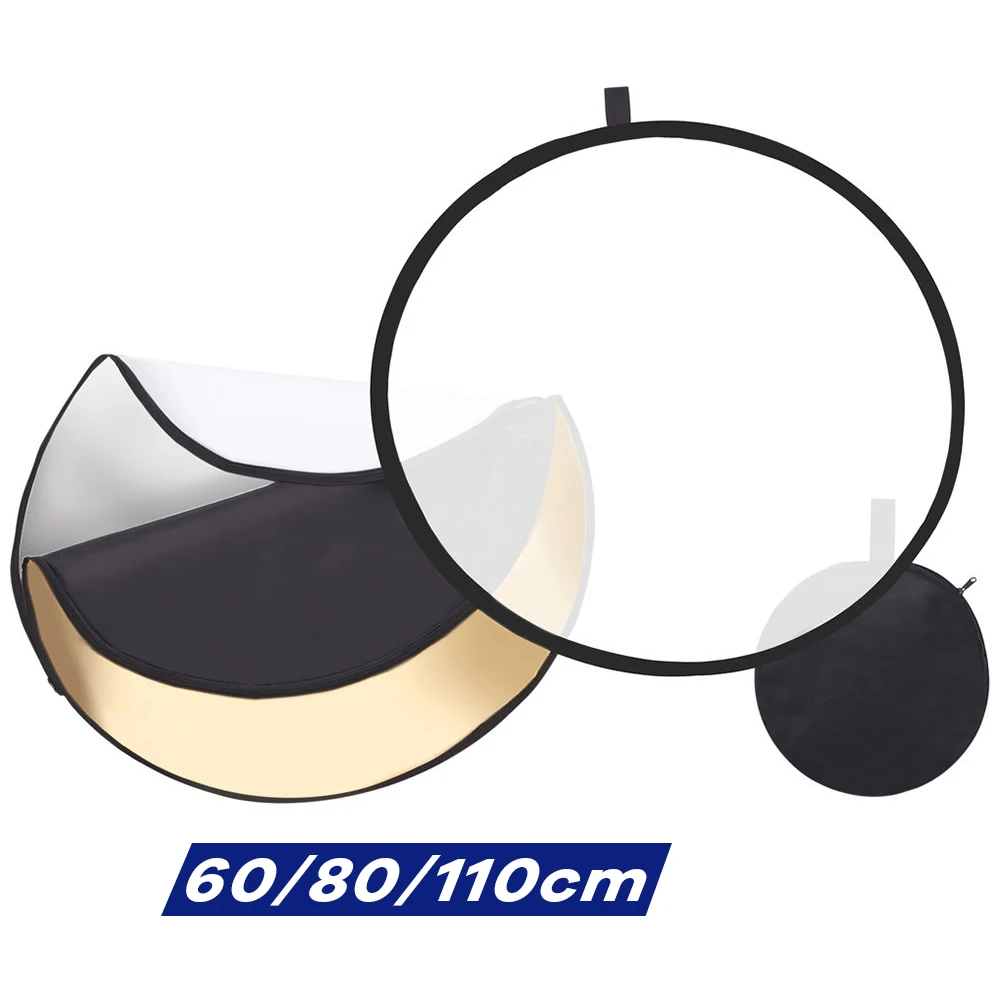 Photography Lighting Box - 60/80/110cm 5-in-1 접이식 원형 반사판 디스크