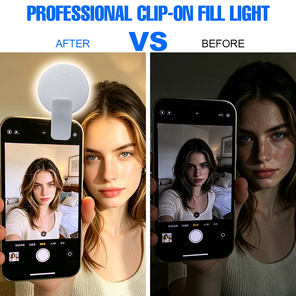 클립형 LED 셀카 조명 3단계 밝기 2가지 모드 US - Photography Lighting Effects 리뷰 및 가격