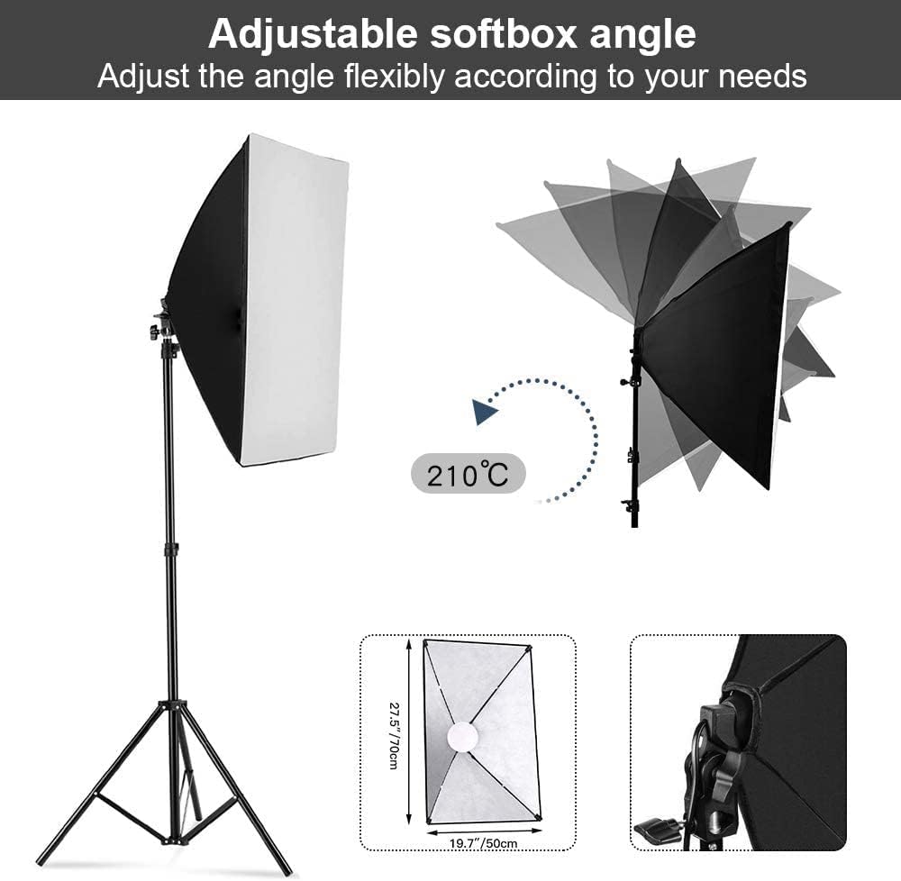 사진 촬영용 소프트박스 조명 키트, 2팩 19.7인치  - Photography Lighting Kit 리뷰 및 가격