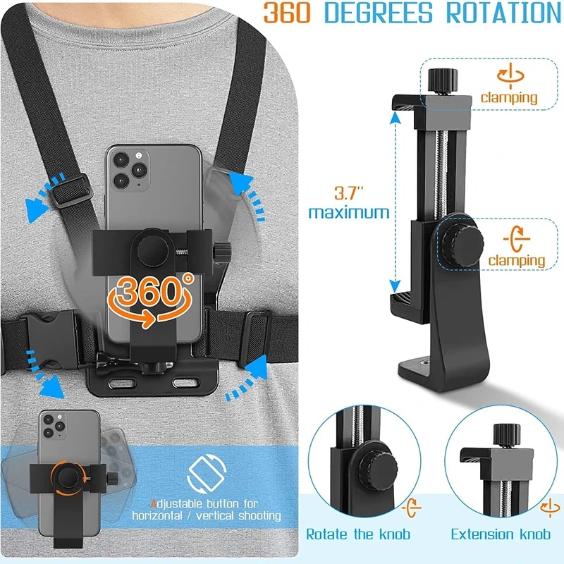아이폰 14 홀더용 휴대폰 가슴 스트랩 마운트 벨트,  - Gopro Action Camera Hero 12 Black 리뷰 및 가격